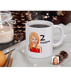 BK Gift Kişiye Özel Kadın Z Kuşağıyım Karikatürlü Beyaz Kupa Bardak-33