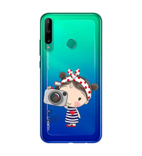 Foto Kız Tasarımlı Süper Şeffaf Silikon Telefon Kılıfı Huawei P40 Lite E