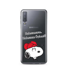 Snoopy Tasarımlı Süper Şeffaf Silikon Telefon Kılıfı Samsung A7 (2018)