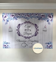 100x70cm Söz, Nişan, Kına Gecesi, Düğün İçin Kişiye Özel Branda Afiş Arka Fon