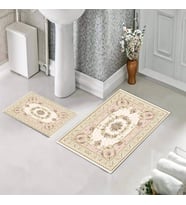 Banyo Halısı Ikili Klozet Takımı Kaymaz Tabanlı (60 xm x 100 cm + 40 cm x 60 cm) 