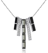 Monemel Siyah Swarovski Taşlı Kolye (Altın Kaplama) Sevgililer Günü Hediyesi