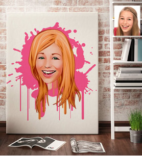 BK Gift Kişiye Özel Kadın Karikatürlü Kanvas Tablo (70x100cm.) 31