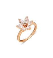 925 Ayar Gümüş Beyaz Taşlı Lotus Yüzük