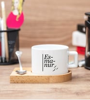 İsme Özel Heceli Ahşap Altlıklı Fincan