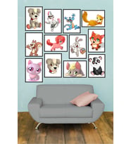 12 Parça Çocuk Odası Için Çerçeve Görünümlü Mdf Tablo Seti TB-035