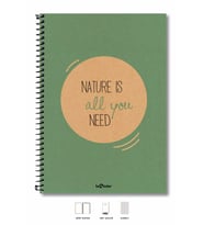 Eco Kraft Defter Kareli 200 syf Yeşil 17x24 cm
