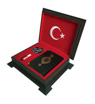 İsme Özel Ahşap Kutulu Kur'an-ı Kerim Set Çanta Boy