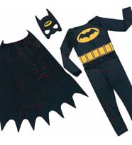 Pelerinli Batman Çocuk Kostümü - Kara Şövalye Batman Çocuk Kostümü (Siyah)