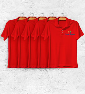 Firmalar İçin 50 Adet 1 Kalite Logo Baskılı Kırmızı Polo Yaka Tişört