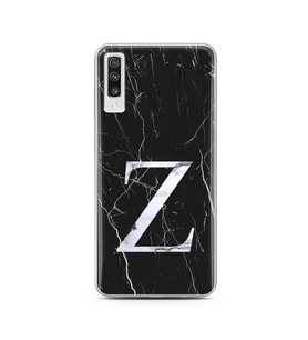 Samsung A70 Siyah Mermer Harf Tasarımlı Telefon Kılıfı Z-Harfi 