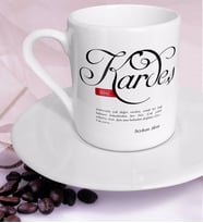 BK Gift Kişiye Özel Mânâ Kardeş Türk Kahvesi Fincanı (Beyaz)