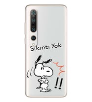 Snoopy Tasarımlı Süper Şeffaf Silikon Telefon Kılıfı Xiomai Mi10- Mi 10 Pro
