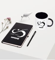BK Gift Kişiye Özel Atatürk Temalı Siyah Defter Kalem Kupa Seti - 5