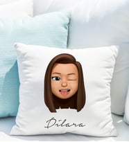 Emoji Kız Stiker Yastığı Kişiye Özel