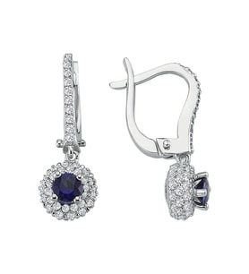 Sirius Safir ve Pırlanta Taşlı Hünkar Mahfili Küpe 0704E0126