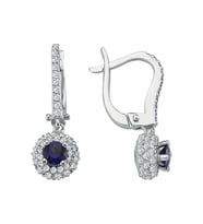 Sirius Safir ve Pırlanta Taşlı Hünkar Mahfili Küpe 0704E0126