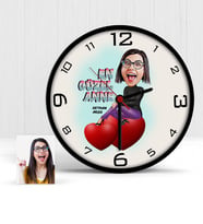BK Gift Kişiye Özel En Güzel Anne Karikatür Ahşap Duvar Saati