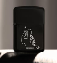 BK Gift Kişiye Özel Mesleki Barmen Benzinli Siyah Metal Çakmak  1