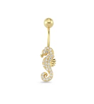 Altın Deniz Atı Göbek Piercing