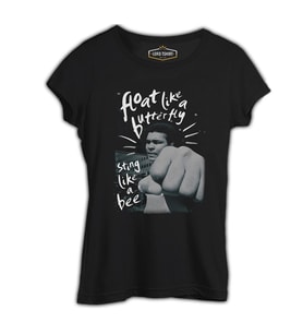 Muhammad Ali - Float Like a Butterfly Siyah Bayan Tshirt