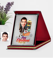 BK Gift Kişiye Özel Bay Öğretmen Karikatürlü Kırmızı Plaket  2