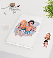 BK Gift Kişiye Özel Sevgililer Karikatürlü Beyaz Defter-8