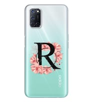 Pembe Çiçekli Harf Tasarım Süper Şeffaf Silikon Telefon Kılıfı Oppo A52-A72 R-Ha