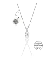 925 Ayar Gümüş Swarovski Tek Taş Kolye * Sertifikalı * QR Kodlu