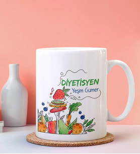 Kişiye Özel Diyetisyen Tasarımlı Beyaz Kupa