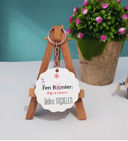 Fen Bilimleri Öğretmeni Ahşap Anahtarlık