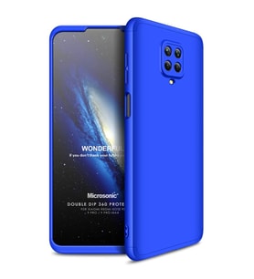 Microsonic Xiaomi Redmi Note 9S Kılıf Double Dip 360 Protective Mavi