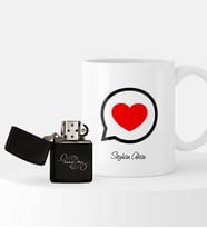 BK Gift Kişiye Özel Sevgililer Günü Temalı Çakmak ve Kupa Seti - 80