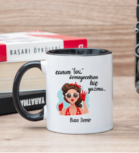 Övmeyeceksen Hiç Yazma Siyah Kupa Bardak