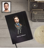 Kişiye Özel Öğretmen Karikatürlü Siyah Defter Bay-6