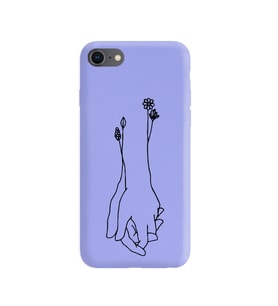 Iphone 8 Çizgi Tasarımlı Mor Lansman Telefon Kılıfı