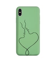 Iphone Xs Max Çizgi Tasarımlı Yeşil Lansman Telefon Kılıfı