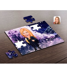 BK Gift Kişiye Özel Kadın Hakim Karikatürlü Ahşap Puzzle