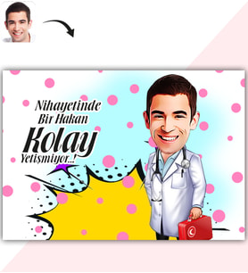 BK Gift Kişiye Özel Bay Doktor Karikatür Baskılı Yaş Pasta İçin Yenilebilir Şekerli Kağıt  6(Sadece Kağıt)