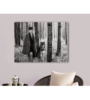 BK Gift Kişiye Özel Atatürk ve Kurt Tasarımlı Kanvas Tablo 70x100cm-1