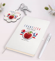 BK Gift Kişiye Özel Fransızca Öğretmeni Beyaz Defter Kalem Ve Anahtarlık Hediye Seti-3 (Model 1)