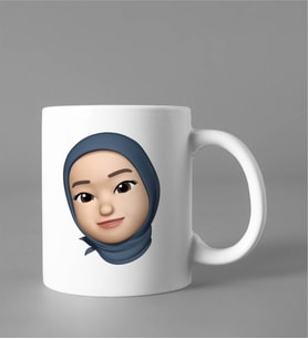 Emoji Kız Tesettürlü Stiker Kupası
