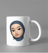 Emoji Kız Tesettürlü Stiker Kupası