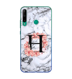 Mermer Çiçekli Harf Tasarım Süper Şeffaf Silikon Telefon Kılıfı Huawei P40 Lite 