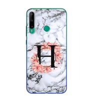 Mermer Çiçekli Harf Tasarım Süper Şeffaf Silikon Telefon Kılıfı Huawei P40 Lite 