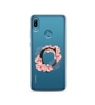Pembe Çiçekli Harf Tasarım Süper Şeffaf Silikon Telefon Kılıfı Huawei Mate 10 Li