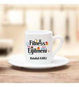 Fitness Eğitmeni Türk Kahvesi Fincanı (Beyaz)