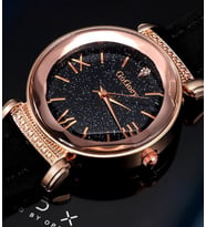 Gogoey Kadın Kol Saati Lüks Moda Şık Trend Bayan Saat Siyah Rose Gold Doğum Günü Hediye