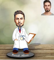 Kişiye Özel Doktor Tasarımlı Karikatür Ahşap Biblo Modelleri (Model 1)