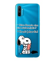 Snoopy Tasarımlı Süper Şeffaf Silikon Telefon Kılıfı Oppo Realmi C3